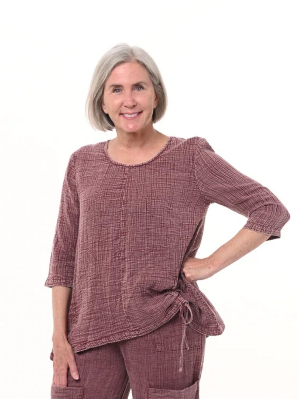 NWT New Tulip Elsie Cotton Pullover in Maroon Size XS